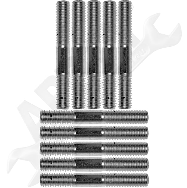 APDTY 786118 Double Ended Stud - 3/8-16 X 3/4 In. And 3/8-24 X 1 In.