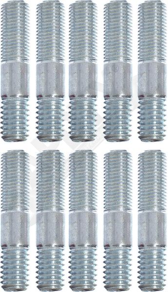 APDTY 786181 Double Ended Stud 3/8-16 X 1/2 In. & 3/8-24 X 3/4 In. (10 Pack)