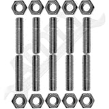APDTY 786461 Double Ended Stud - M10-1.50 X 12mm And M10-1.50 X 27mm