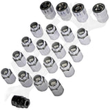 APDTY 822452 Chrome Acorn Set 2-pc M12-1.50, Hex 13/16 In., Length 1.406 In.