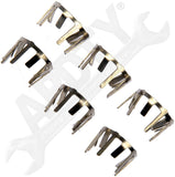 APDTY 911128 3 EACH- 10.5MM AND 13MM METAL FUEL LINE RETAINING CLIP ASSORTMENT.