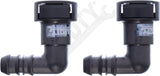 APDTY 911236 Fuel Line Retaining Clips; Set Of Two; 3/8x3/8" w/ 90 Degree Bend