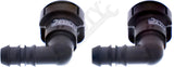 APDTY 911236 Fuel Line Retaining Clips; Set Of Two; 3/8x3/8" w/ 90 Degree Bend