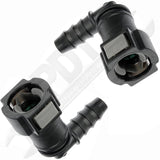 APDTY 911283 Quick Connector 10mm Steel TO 8mm Nylon 90