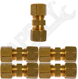 APDTY 911337 Brass Compression Union Fitting For 5/16" (8mm) Nylon Fuel Line x5
