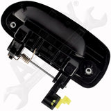 APDTY 91797 Exterior Door Handle Rear Left Smooth Black Fits 2000-2005 Accent
