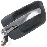 APDTY 92710 Int Door Handle Front Left, Rear Left Chrome Lever+Green Housing
