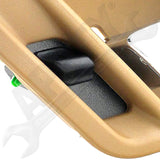 APDTY 92771 Interior Door Handle - Front Left, Rear Left - Chrome Lever+Gray Hou