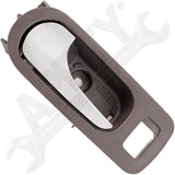 APDTY 92923 Interior Door Handle - Rear Left - Chrome Lever+Brown Housing (Cocoa