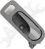 APDTY 92927 Interior Door Handle - Rear Left - Chrome Lever+Gray Housing