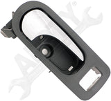 APDTY 92932 Interior Door Handle - Front Right - Chrome Lever+Black housing (Ebo