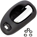 APDTY 93102 Interior Door Handle Chrome Lever, Black Housing