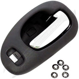 APDTY 93102 Interior Door Handle Chrome Lever, Black Housing