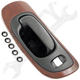 APDTY 93104 Interior Door Handle Black Lever, Woodgrain Housing
