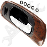 APDTY 93106 Interior Door Handle Chrome Lever, Woodgrain Housing