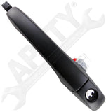 APDTY 93146 Exterior Door Handle Front LH Black, Smooth Finish, w/Thatchum Alarm