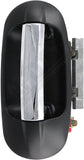 APDTY 93294 Exterior Door Handle Rear Left Chrome Lever, Black Housing