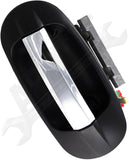 APDTY 93294 Exterior Door Handle Rear Left Chrome Lever, Black Housing