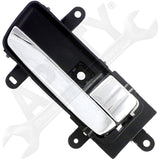 APDTY 93448 Interior Door Handle Front Right, Rear Right Black and Chrome