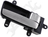 APDTY 93454 Interior Door Handle Front RH, Rear RH Silver and Black