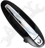 APDTY 93532 Exterior Door Handle Front RH Chrome Lever, Black Housing