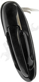 APDTY 93612 Exterior Door Handle; Smooth Black; Rear Left (Driver-Side)