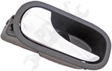 APDTY 93744 Interior Door Handle, Rear Left, Chrome Lever Black Housing