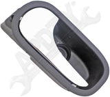 APDTY 93744 Interior Door Handle, Rear Left, Chrome Lever Black Housing