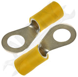 APDTY 97573 4 Gauge Ring Terminal 1/2 Yellow