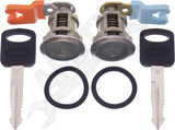 APDTY EM69973 Door Lock Cylinder Left & Right Set w/ New Keys; Chrome Finish