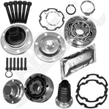 APDTY 4WD Front Driveshaft Rebuild Kit Fore & Aft CV Joint Boot Clamps & Grease