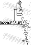 Febest 0220-F23UF Ball Joint Front Upper Arm