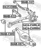 Febest 0424-CWRRH Right Rear Lower Arm