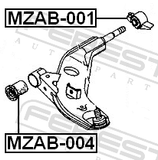 Febest MZAB-004 Front Bushing, Front Control Arm