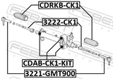 Febest CDAB-CK1-KIT Steering Rack Bushing Kit