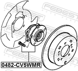 Febest 0482-CV5WMR Rear Wheel Hub