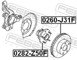 Febest 0282-Z50F Front Wheel Hub