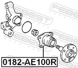 Febest 0182-AE100R Rear Wheel Hub Kit