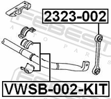 Febest VWSB-002-KIT Front Stabilizer Bar Bush Kit D34.6