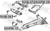Febest HAB-041 Bushing, Rear Transverse Arm