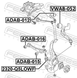 Febest VWAB-052 Bushing, Front Lower Control Arm (Hydro)