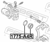 Febest 1775-A4R Rear Brake Caliper Repair Kit (Set For Two Sides)