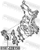 Febest 0187-ZZE150 Tension Pulley