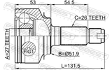 Febest 0310-CITYAT Outer CV Joint 27X51.9X26