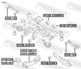 Febest 2225-UMLH Rear Left Trailing Rod