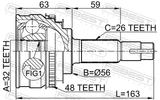 Febest 0110-027A48 Outer CV Joint 32X56X26