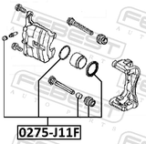 Febest 0275-J11F Front Brake Caliper Repair Kit (Set For Two Sides)