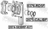 Febest 2075-CALIBF Front Brake Caliper Repair Kit (Set For One Side)