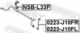 Febest NSB-L33F Front Stabilizer Bar Bush D23