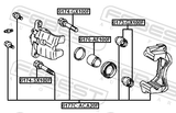 Febest 0177C-ACA20F Front Brake Caliper Bracket Carrier (With Slide Pins)